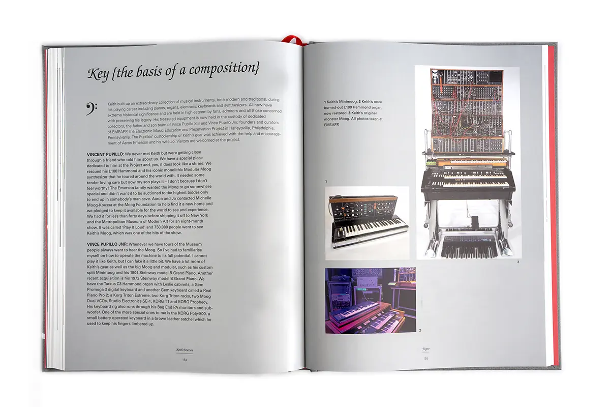 Spread from Keith Emerson: The Official Illustrated History by Chris Welch, published by Rocket 88